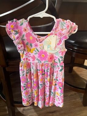 Little Sleepies Pink Floral & Butterfly Play Dress